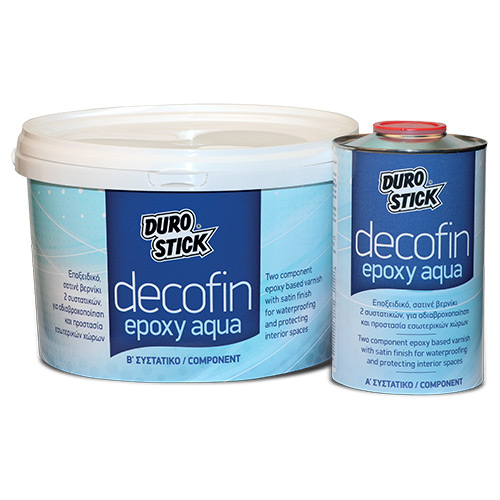 Decofin Epoxy Aqua Durostick Διάφανο υδατοδιαλυτό εποξειδικό σατινέ βερνίκι 2 συστατικών Α+Β 4 Kg