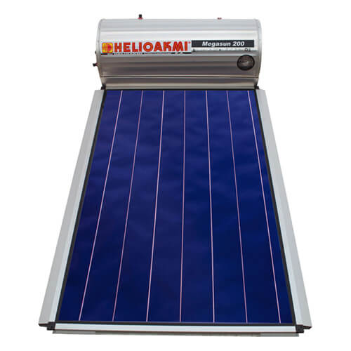 Ηλιακός Θερμοσίφωνας Helioakmi Megasun 200 lt / 2,62 m² με επιλεκτικό κάθετο Συλλέκτη Τιτανίου Τριπλής Ενέργειας με Glass Boiler