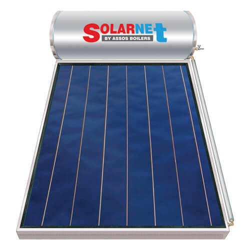 Ηλιακός Θερμοσίφωνας Solarnet 120 lt / 2,00 m² με επιλεκτικό κάθετο Συλλέκτη Τιτανίου Τριπλής Ενέργειας με Glass Boiler