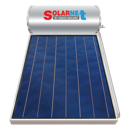 Ηλιακός Θερμοσίφωνας Solarnet 160 lt / 2,50 m² με επιλεκτικό κάθετο Συλλέκτη Τιτανίου Διπλής Ενέργειας με Glass Boiler