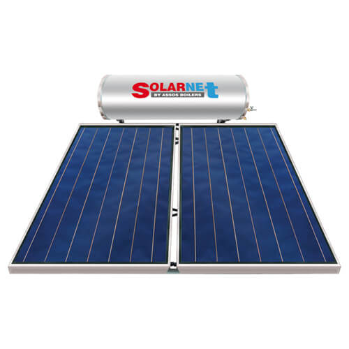Ηλιακός Θερμοσίφωνας Solarnet 300 lt / 4,00 m² με 2 επιλεκτικούς κάθετους Συλλέκτες Τιτανίου Τριπλής Ενέργειας με Glass Boiler