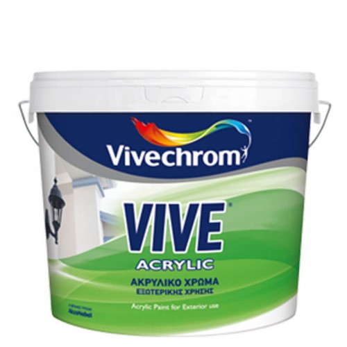 VIVE ACRYLIC Vivechrom Aκρυλικό χρώμα εξωτερικής χρήσης Λευκό 3 Lt