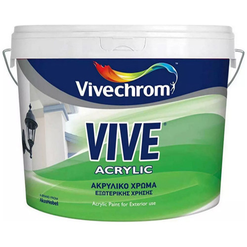 VIVE ACRYLIC Vivechrom Aκρυλικό χρώμα εξωτερικής χρήσης Λευκό 9 Lt