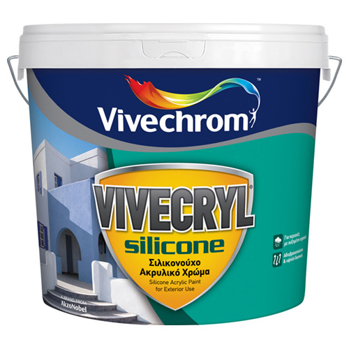 VIVECRYL SILICONE Aκρυλικό σιλικονούχο χρώμα ματ εξωτερικής χρήσης Λευκό 3 Lt