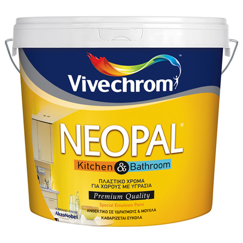 NEOPAL KITCHEN & BATHROOM Vivechrom Μυκητοκτόνο πλαστικό χρώμα Λευκό 3 Lt.