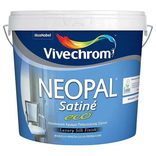 NEOPAL SATINE ECO Vivechrom Oικολογικό πλαστικό χρώμα πολυτελείας Λευκό 10 Lt.