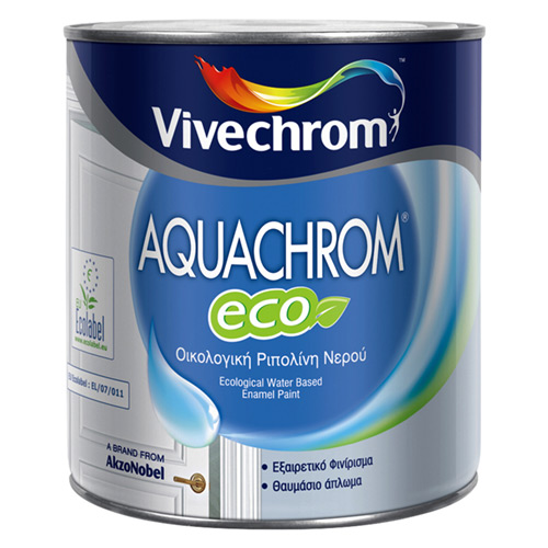 AQUACHROM ECO Vivechrom Oικολογική ριπολίνη νερού εξαιρετικής ποιότητας για ξύλινες επιφάνειες 2,5 Lt Λευκό γυαλιστερό
