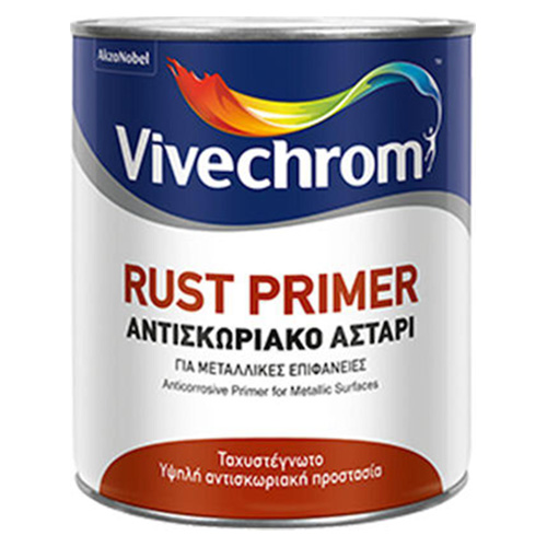 RUST PRIMER Vivechrom Ταχυστέγνωτο ισχυρότατο αντισκωριακό αστάρι 750 ml Γκρί