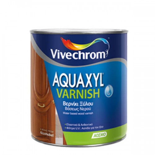 AQUAXYL VARNISH, Vivechrom 2,5 Lt. Άχρωμο βερνίκι ξύλου βάσεως νερού